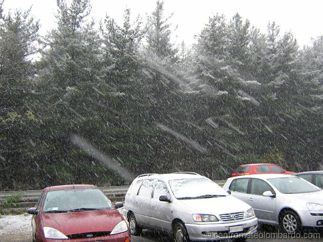 10.jpg - Barlassina (MI), ore 13.10. Momento di neve moderata ed asciutta, temperatura +0.5°. Foto di Marco Burato.